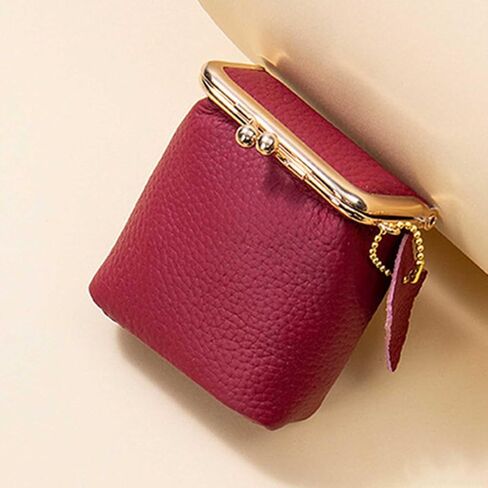 Leather Clutch Coin Purse Vintage Jewelry Box Mini Jewelry Box with Kiss Lock Lipstick Organizer Cute Purse in Saudi Arabia