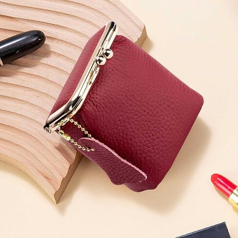 Leather Clutch Coin Purse Vintage Jewelry Box Mini Jewelry Box with Kiss Lock Lipstick Organizer Cute Purse in Saudi Arabia