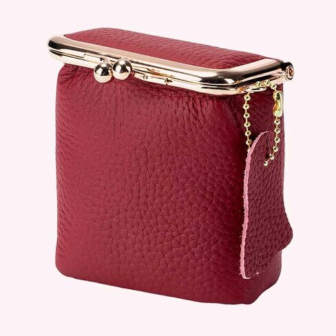 Leather Clutch Coin Purse Vintage Jewelry Box Mini Jewelry Box with Kiss Lock Lipstick Organizer Cute Purse in Saudi Arabia