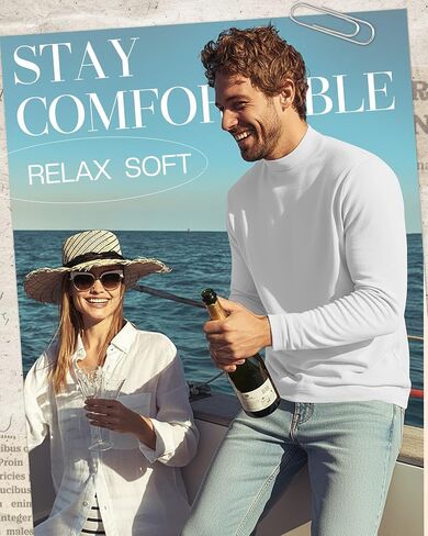 5 Pack Mens Big and Tall Mock Turtleneck Long Sleeve Shirts Plus Size Basic Casual Thermal Pullover Tops in Saudi Arabia