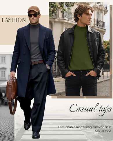 5 Pack Mens Big and Tall Mock Turtleneck Long Sleeve Shirts Plus Size Basic Casual Thermal Pullover Tops in Saudi Arabia
