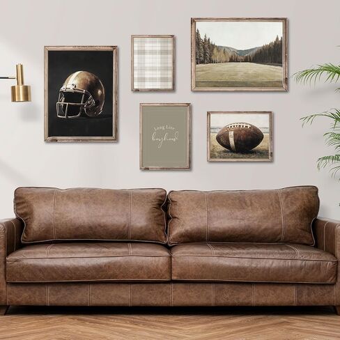 FYSUIMU Vintage Football Wall Art Prints Retro Sports Ball Paper Posters Rugby Picture Decoration for Home Gallery Living Room Office, 5 Pcs, Unframed in Saudi Arabia