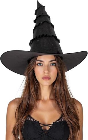 قبعة ساحرة الهالوين، قبعات ساحرة سوداء، قبعات Elphaba لأزياء الهالوين، مستلزمات الحفلات in Kuwait