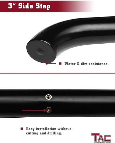 TAC 3" Black Side Steps Side Bars Nerf Bars Step Rails Running Boards Compatible with 2009-2015 Honda Pilot Off Road Automotive Exterior Accessories - 2 Pieces in Saudi Arabia