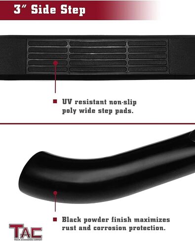 TAC 3" Black Side Steps Side Bars Nerf Bars Step Rails Running Boards Compatible with 2009-2015 Honda Pilot Off Road Automotive Exterior Accessories - 2 Pieces in Saudi Arabia