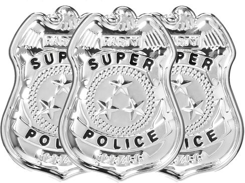 3Pcs Police Badge, Halloween Police Role Play Brooch Metal Cop Cosplay Costume Accessory in Saudi Arabia