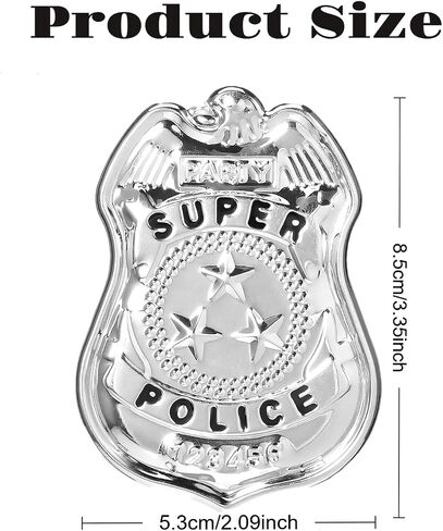 3Pcs Police Badge, Halloween Police Role Play Brooch Metal Cop Cosplay Costume Accessory in Saudi Arabia
