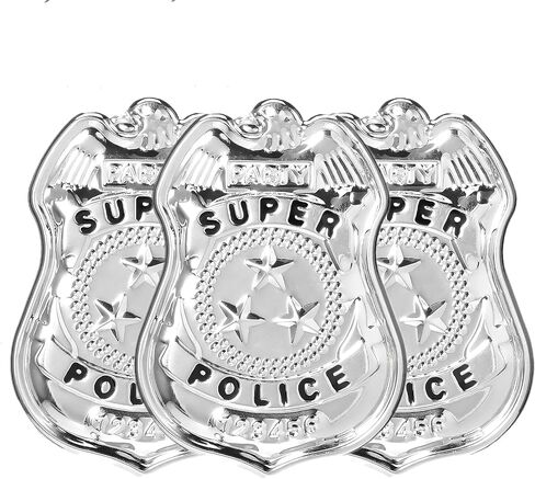 3Pcs Police Badge, Halloween Police Role Play Brooch Metal Cop Cosplay Costume Accessory in Saudi Arabia