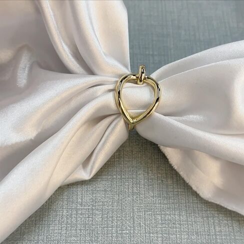 Dtja Round Love Knot Silk Scarf Ring Brooch for Women Girls Minimalist Small Geometric Fashion Chic Shawl Scarves Buckle Wrap Clip Comfort Fit Finger Ring Size 8 Decoration Jewelry Gift in Saudi Arabia