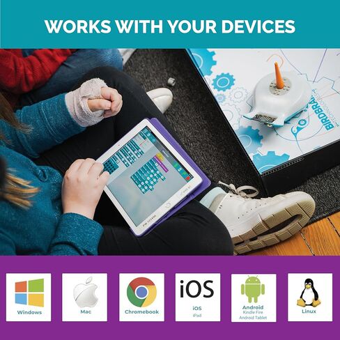 Birdbrain Finch Robot 2.0 مع Microbit - لعبة الترميز الجذري الروبوت للأطفال والبالغين - تعلم لغات الترميز الثدي و 8 - مجموعة روبوتات قابلة للبرمجة - التحكم عن بُعد وتطبيق يسيطر عليها | تتراوح أعمارهم بين 5-16 in Kuwait