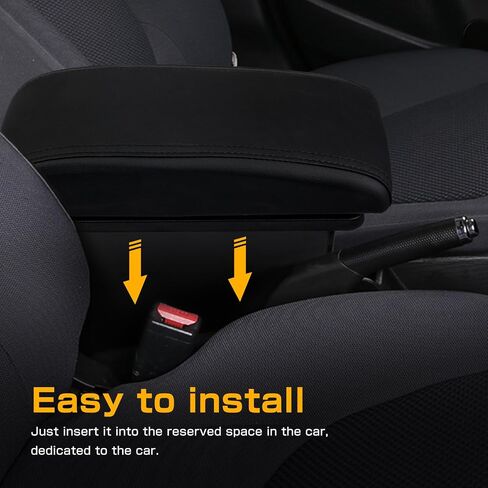 Consoles Armrest Compatible with Honda Fit Jazz 2009-2013 Center Console Box with USB Charge Armrest Box Accessories Black in Saudi Arabia