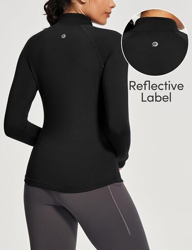 IUGA Workout Thermal Shirts for Women Turtleneck Long Sleeve Fleece Lined Tops Winter Running Gear with 2 Side Pockets in Saudi Arabia