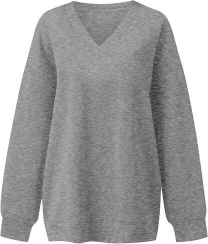 Plus Size Sweatshirts For Women V Neck Long Sleeve Sweatshirts Pullover Tops Oversized Cute Casual Plain Fall Outfits in Saudi Arabia