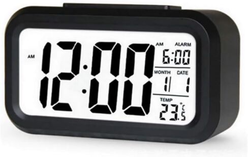 Clock for Bedrooms Decorative Upgraded Version Digital LED Alarm Clock Black with Adjustable Brightness Snooze 24H Display for Bedroom Home Office in Saudi Arabia