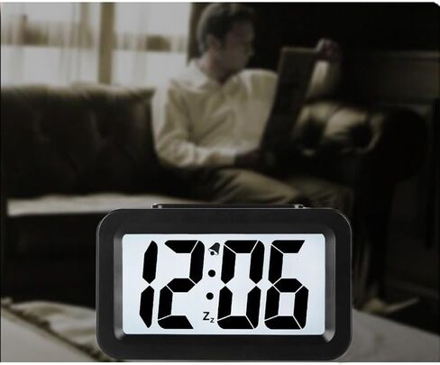 Clock for Bedrooms Decorative Upgraded Version Digital LED Alarm Clock Black with Adjustable Brightness Snooze 24H Display for Bedroom Home Office in Saudi Arabia
