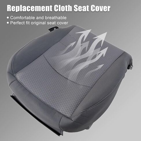 GXARTS Driver and Passenger Side Bottom & Foam Cushion Replacement Cloth Seat Cover Gray #X8 Fit for Dodge Ram 1500 2500 3500 4500 5500 2013 2014 2015 2016 2017 2018 in Saudi Arabia