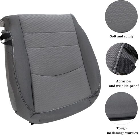 GXARTS Driver and Passenger Side Bottom & Foam Cushion Replacement Cloth Seat Cover Gray #X8 Fit for Dodge Ram 1500 2500 3500 4500 5500 2013 2014 2015 2016 2017 2018 in Saudi Arabia