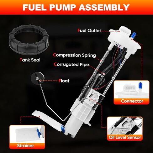 2204852 Fuel Pump Assembly with Tank Seal Compatible with Polaris Ranger 1000 XP/Crew/EPS/NSTR, Ranger 900 XP/EPS/Crew, Ranger 570/570 Crew, 2013-2019, Replace# 2521307 2521196 47-1010 2521363-E in Saudi Arabia