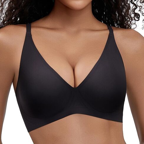 Wireless Bras for Women Deep V Design Flexible Soft Bralette Seamless T Shirt Supportive Bra No Underwire in Saudi Arabia