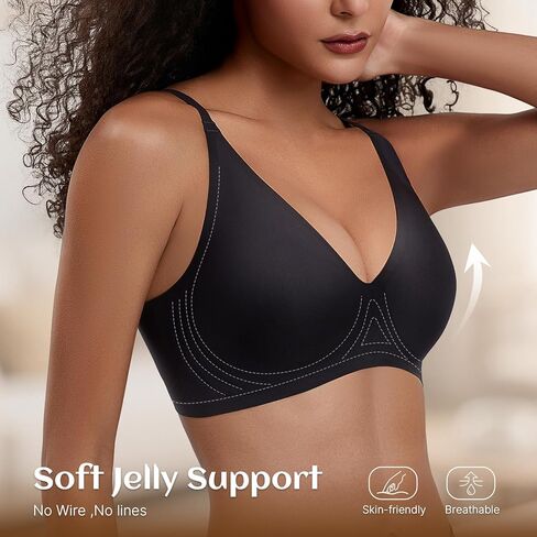 Wireless Bras for Women Deep V Design Flexible Soft Bralette Seamless T Shirt Supportive Bra No Underwire in Saudi Arabia