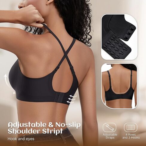 Wireless Bras for Women Deep V Design Flexible Soft Bralette Seamless T Shirt Supportive Bra No Underwire in Saudi Arabia