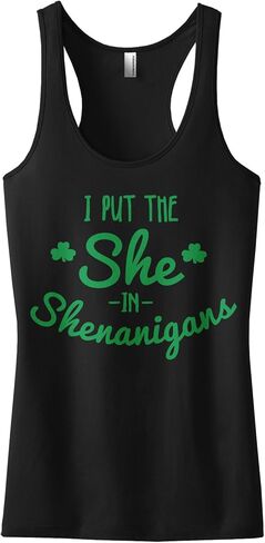 قميص بدون أكمام للسيدات من Threadrock I Put The She in Shenanigans Racerback in Saudi Arabia