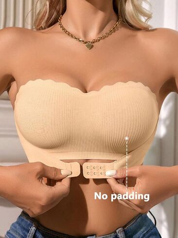 Women's Front Closure Strapless High Support Bra, No-Slip Bustier Wireless, Detachable Pads, Fashion Women's Lingerie in Saudi Arabia