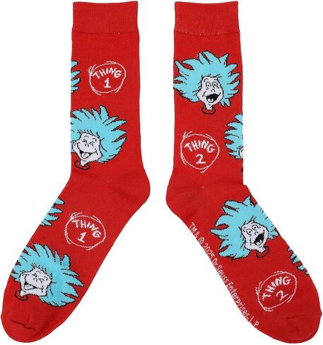 Bioworld The Cat In The Hat Colorful Mens 5-Pack Casual Crew Socks in Saudi Arabia
