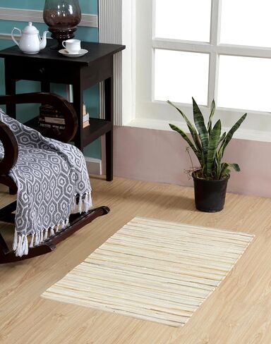 Handmade Cotton Chindi Rug Runner Area Rag Washable Recycled Rugs for Home Décor, Living Room and Bedroom (Multicolor, 2X8 Feet) in Saudi Arabia