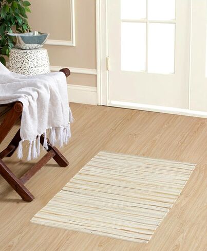 Handmade Cotton Chindi Rug Runner Area Rag Washable Recycled Rugs for Home Décor, Living Room and Bedroom (Multicolor, 2X8 Feet) in Saudi Arabia