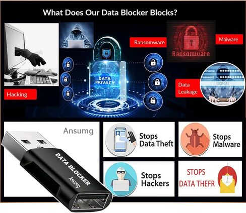 أداة حظر البيانات، أداة حظر بيانات USB عالمية 4 في 1، الحماية من التنزيل غير القانوني، مقاومة الاختراق مضمونة 100%، لجهاز iPhone 15 وأي شحن جهاز USB. عبوتان (أحمر) in Kuwait