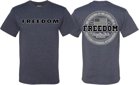 wild custom apparel Charlie Kirk Freedom Signature Front & Back Freedom Circle Signature T-Shirts in Saudi Arabia
