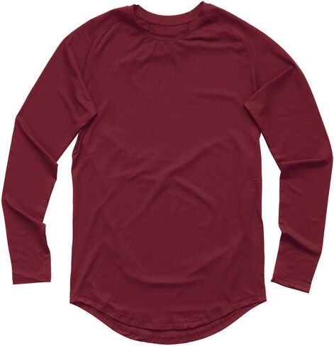 Mens Hipster T Shirts Workout Longline T-Shirt Curved Hem Top Tees Shirt in Saudi Arabia