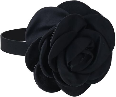 Flower Choker Necklace for Women Vintage Satin Rose Floral Necklace Dainty Large Flower Necklace Vintage Camellia Necklace for Women Fashion Jewelry in Saudi Arabia