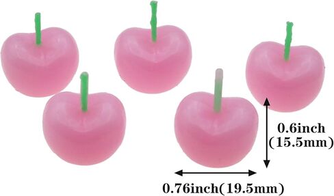 1 Box/5 PCS Cherry Shaped Birthday Candles Cute Fruit Shaped Candles Cherry Candles for Cake for Birthday Party Cake Decoration Wedding Supplies (Red) in Saudi Arabia