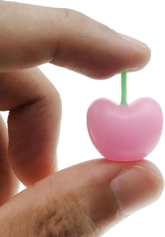 1 Box/5 PCS Cherry Shaped Birthday Candles Cute Fruit Shaped Candles Cherry Candles for Cake for Birthday Party Cake Decoration Wedding Supplies (Red) in Saudi Arabia