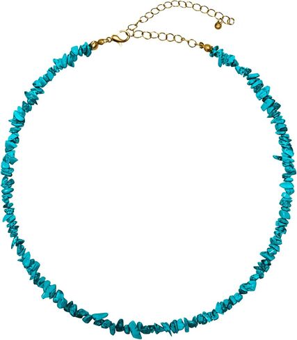Turquoise Choker Necklace for Women – Handmade Boho Beaded Gemstone Jewelry, Western Adjustable Choker, Unique Gift for Her, 14''+4'' in Saudi Arabia
