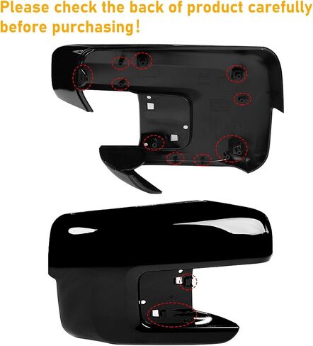 Moonlinks متوافق مع 2021 2022 2023 2024 2025 Ford F150 غطاء مرآة الجانب الأيسر، غطاء مرآة الرؤية الخلفية للباب الخلفي باللون الأسود اللامع، مع ضوء إشارة الانعطاف in Saudi Arabia