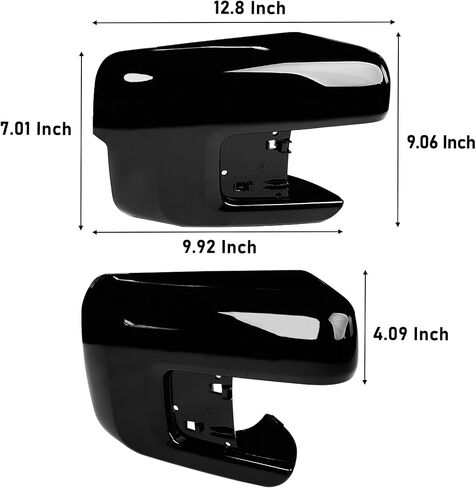 Moonlinks متوافق مع 2021 2022 2023 2024 2025 Ford F150 غطاء مرآة الجانب الأيسر، غطاء مرآة الرؤية الخلفية للباب الخلفي باللون الأسود اللامع، مع ضوء إشارة الانعطاف in Saudi Arabia