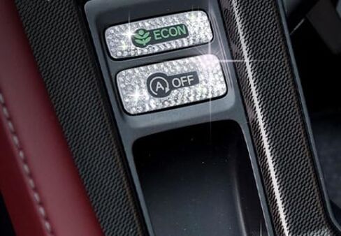 غطاء ماسي داخلي للسيارة مع ملحقات أحجار الراين الكريستالية اللامعة المتوافقة مع Honda Civic 2023-2025 (فضي، حلقات مسامير تهوية أمامية للتيار المتردد 4 قطع) in Kuwait