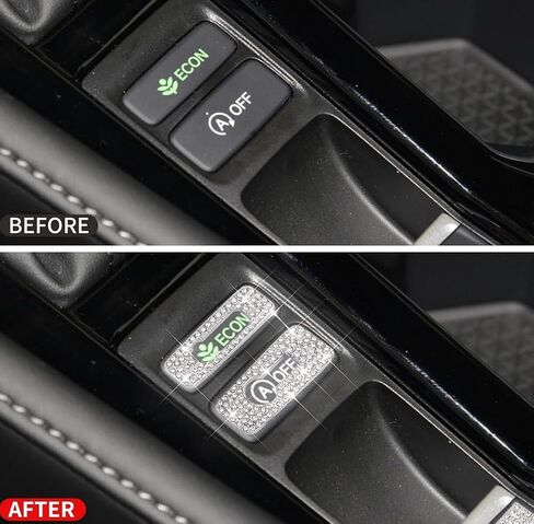 غطاء ماسي داخلي للسيارة مع ملحقات أحجار الراين الكريستالية اللامعة المتوافقة مع Honda Civic 2023-2025 (فضي، حلقات مسامير تهوية أمامية للتيار المتردد 4 قطع) in Kuwait