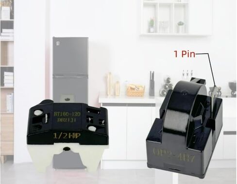 (قطعتان في) QP2-4R7 QP2-4.7 PTC Starter Relay 1 دبوس ثلاجة بداية التشغيل و6750C-0005P واقي التحميل الزائد متوافق مع ضاغط ثلاجة LG 1/2HP in Kuwait