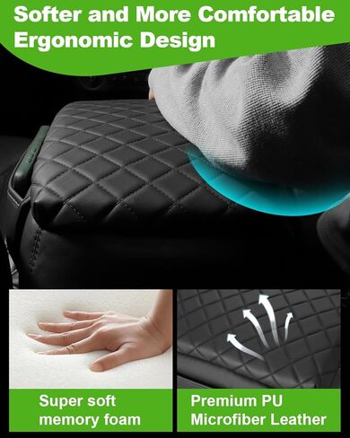 for 2024 Jeep Wrangler JL 2018-2023 Center Console Cover for Jeep Gladiator JT 2020-2023 Armrest Cover Jeep Accessories Black with Pockets PU Leather Upgrade in Kuwait