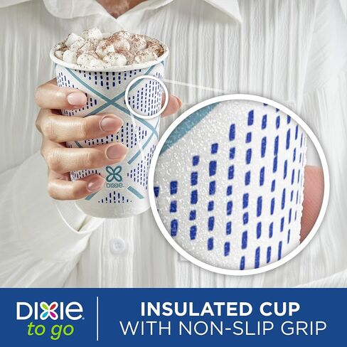 Dixie To Go Medium Paper Coffee Cups With Lids, 12 Oz, 26 Count, Disposable Cups For On-The-Go Hot Beverages in Saudi Arabia
