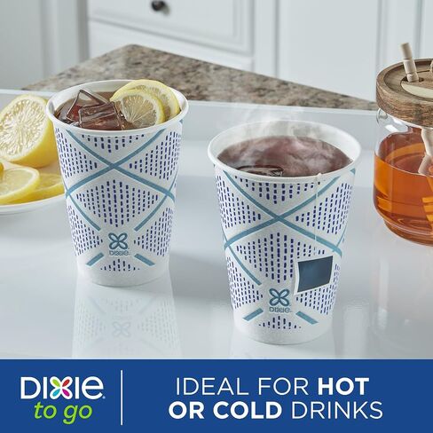 Dixie To Go Medium Paper Coffee Cups With Lids, 12 Oz, 26 Count, Disposable Cups For On-The-Go Hot Beverages in Saudi Arabia