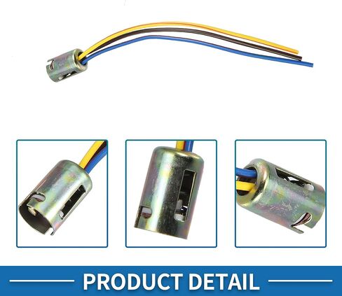Car Extension Socket Holder Wire Harness Connector Adapter Durable 3 Wire 1157 LED Brake Stop Light Bulb Plastic Metal Bronze Tone (Set of 2) in Saudi Arabia
