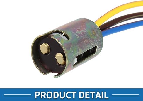 Car Extension Socket Holder Wire Harness Connector Adapter Durable 3 Wire 1157 LED Brake Stop Light Bulb Plastic Metal Bronze Tone (Set of 2) in Saudi Arabia