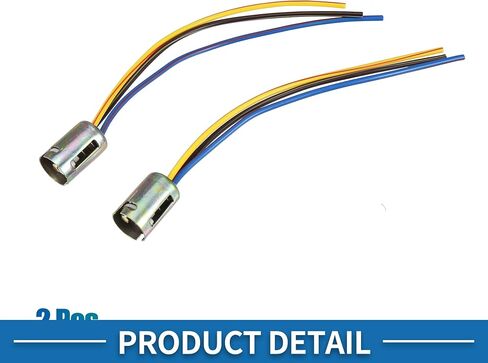 Car Extension Socket Holder Wire Harness Connector Adapter Durable 3 Wire 1157 LED Brake Stop Light Bulb Plastic Metal Bronze Tone (Set of 2) in Saudi Arabia