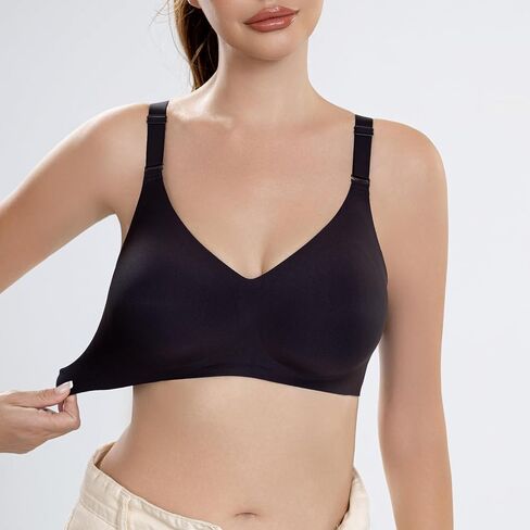 Wireless Bras for Women Comfortable Seamless T Shirt Bras No Underwire V Neck Full Coverage Support and Lift in Saudi Arabia