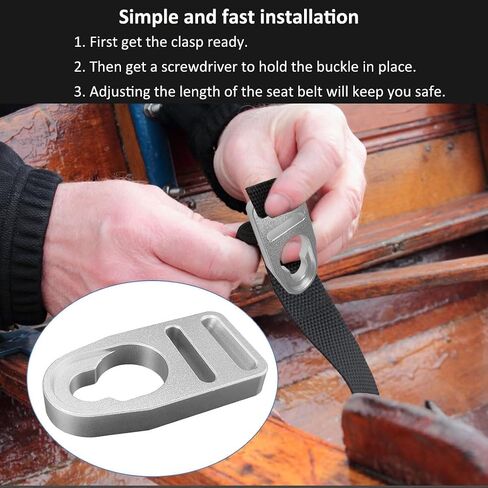 Upgraded Aluminum Kayak Seat Latches with 65 Inches Nylon Webbing Straps Compatible with Kayak Seat Replacement Kit Button Type Straps (6 Pack) in Saudi Arabia